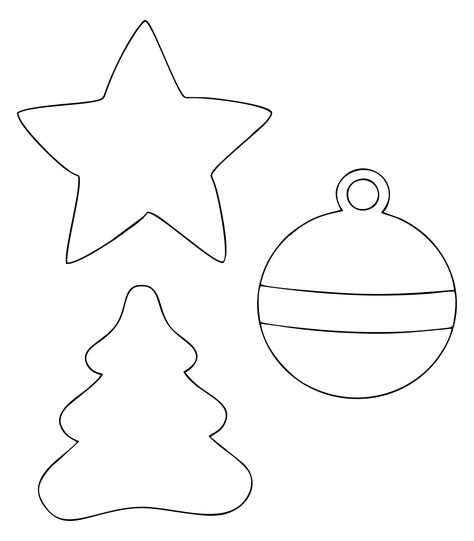 Christmas Ornament Coloring Page, Printable Christmas Ornaments, Christmas Ornament Template, Christmas Tree Template, Preschool Christmas Crafts, Ornament Template, Felt Crafts Christmas, Christmas Crafts For Kids To Make, Christmas Kindergarten