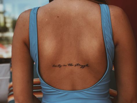 There’s Beauty In The Struggle Tattoo, J Cole Quotes Tattoos, Love Yourz Tats, Love Yourz J Cole Tattoo Cursive, Beauty In The Struggle Tattoo, Small Side Hip Tattoos, J Cole Inspired Tattoo, Struggle Tattoo, Love Yourz J Cole Tattoo