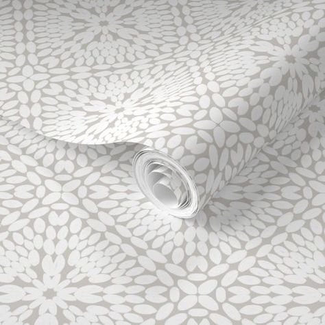 Farmhouse Chunky Crochet Neutral Silver Wallpaper | Spoonflower Neutral Bathroom Wallpaper, Modern Bathroom Wallpaper, Beadboard And Wallpaper, Mint Squares, Wallpaper Backsplash Kitchen, Crochet Neutral, Half Bath Wallpaper, Neutral Crochet, Peel N Stick Wallpaper