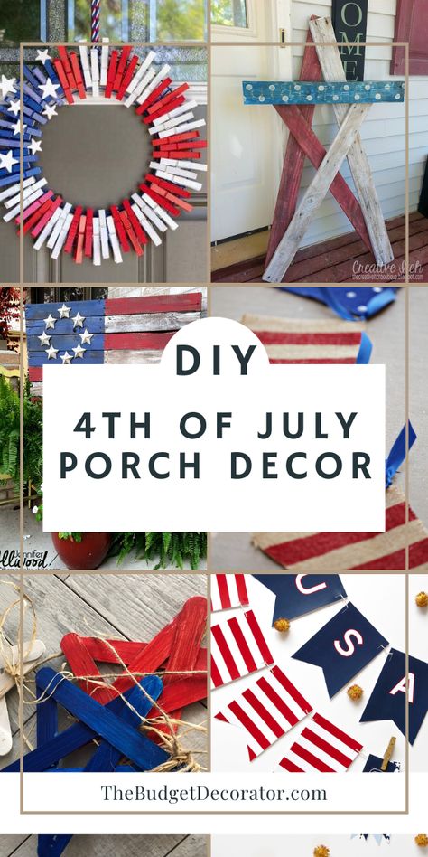 Transform your outdoor space into a festive retreat with these easy 4th of July decoration ideas! Perfect for gatherings or a quiet holiday evening. 🎆 #July4thDecor #OutdoorLiving #FestiveHome 4th Of July Outside Decor, 4th Of July Camping Decorations, 4th Of July Patio Decor, Outdoor 4th Of July Decor Easy Diy, July 4th Decorations Home Decor, Outdoor Americana Decor, 4th Of July Front Porch, 4th Of July Front Porch Decor, 4th Of July Bunting On House