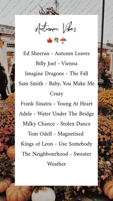 Playlist Vibes, Autumn Music, Workout Music Playlist, Fall Playlist, Herbst Bucket List, Fall Mood Board, Fall Bucket List, I'm With The Band, Music Mood