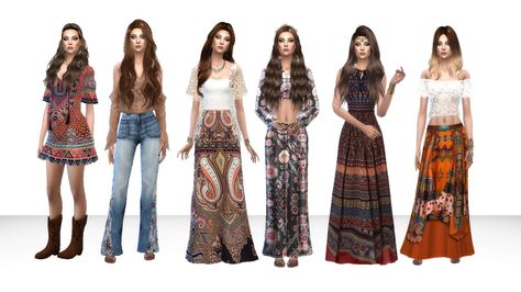 Bohemian Look Book Hair - Cazy / Dress -melisa inci / Boots - EAHair - @stealthic / Top -  @aeon-ia / Jeans - @lullabysimsHair - @darkosims3 / Lace Kimono - @salem2342 / Top - @sims4-marigold / Skirt - DarknighttHair - @stealthic / Outfit - @preslavabgHair - @stealthic / Dress - @averagesimblrHair - @darkosims3 / Top - Toksik / Skirt - DeviliciousBig thanks to all the cc creators Sims 4 Dresses, Outfit Collage, Princesa Disney, Sims 4 Mods Clothes, Lace Kimono, Bohemian Look, Pageant Dress, Sims 4 Clothing, The Sims4