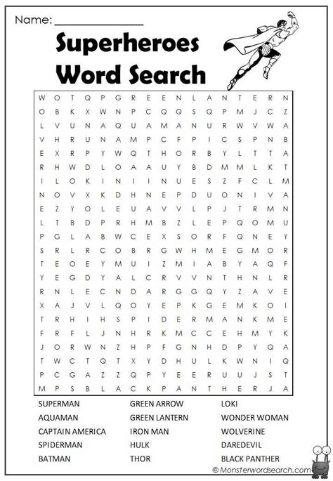 Superhero Word Search, Word Search For 2nd Grade, 3rd Grade Word Search, 2nd Grade Word Search Free Printable, 2nd Grade Word Search, Fun Word Search, Hard Word Search, Word Searches, Word Search For Kids