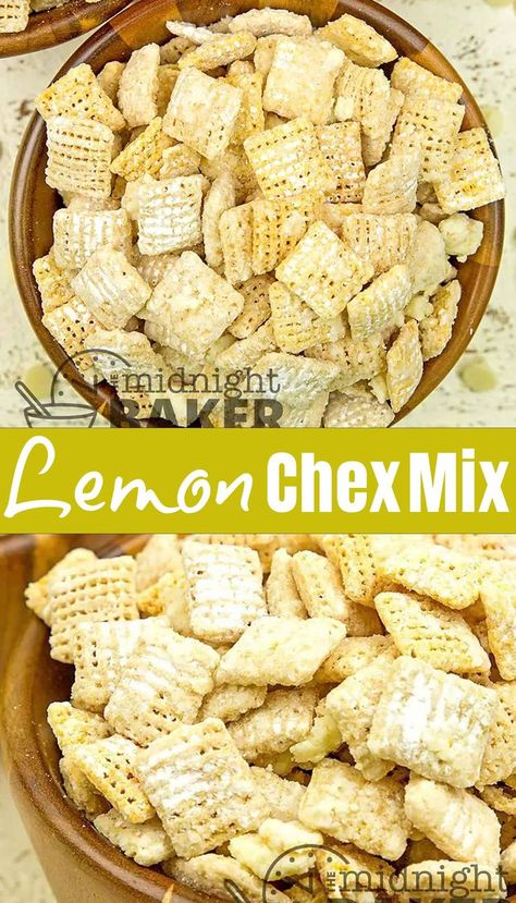 Lemon Chex Mix, Lemon Chex, Lemon And White Chocolate, Chex Snack Mix, Trail Mix Recipes, Chex Mix Recipes, Appetizers Easy Finger Food, Game Day Snacks, Chex Mix