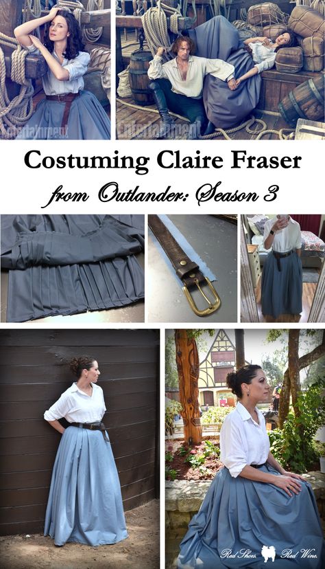 Costuming Claire from Outlander Season 3 and how-to is on the blog, specifically the outfit she’s wearing in the Entertainment Weekly promo stills and eventually on the ship. Budget and warm climate friendly, I wore this costume at Texas Renaissance Festival during their pirate themed weekend. (cosplay, petticoat, inspired, 18th century) 1970s Summer, Backpack Korean, Outlander Costumes, Scottish Clothing, Fashion 1970s, 18th Century Clothing, 2000 Fashion, Clothes Winter, Old Fashion Dresses