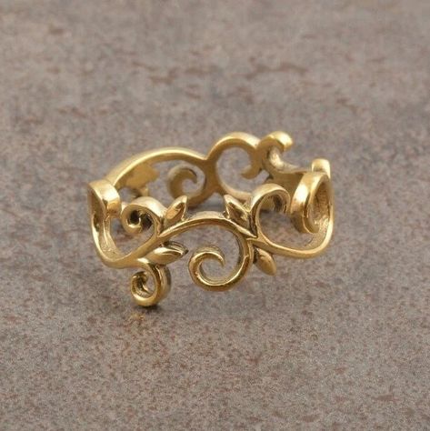 Simple Vintage Rings, Ring Layering, Gold Leaf Ring, Filigree Ring Gold, Gold Leaf Rings, Purity Ring, Vine Ring, Promise Rings For Guys, Twig Ring