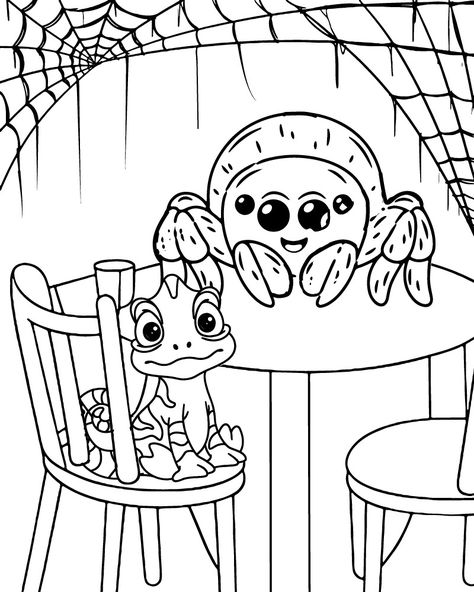 Meet Lucas the Spider Free coloring page Spiders For Kids, Lucas The Spider, Spider Cartoon, Spider Party, Spider Coloring Page, Anime Places, Coloring Tips, Colouring Printables, The Spider