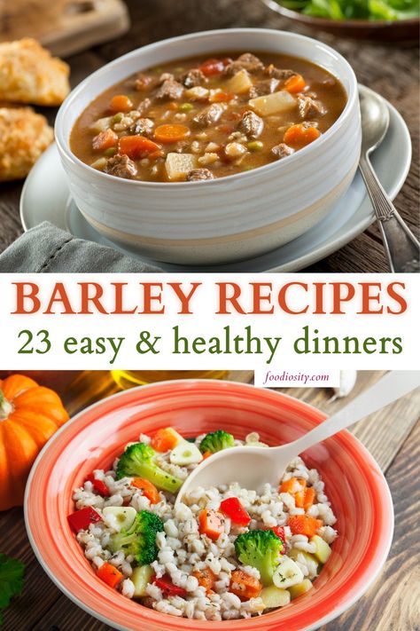 These 23 barley recipes showcase the grain's versatility, making it easy to incorporate into your daily meals. From warming soups and hearty stews to refreshing salads and energizing breakfasts, barley adds a unique texture and a nutty flavor to every dish. Pear Barley Recipe, Barley Recipe Vegetarian, Barley Dinner Recipe, Plum Recipes Easy, Barley Recipes, Warming Soups, Refreshing Salads, Barley Grain, Round Steak Recipes