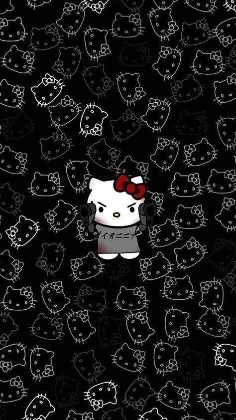 Hello kitty Black Hello Kitty Wallpaper Aesthetic, Hello Kitty Punk Wallpapers, Gangsta Hello Kitty Wallpaper, Hello Kitty Skull Wallpaper, Y2k Lockscreen Hello Kitty, Punk Hello Kitty Wallpaper, Hello Kitty Horror Wallpaper, High Hello Kitty Wallpaper, Alt Hello Kitty Wallpaper