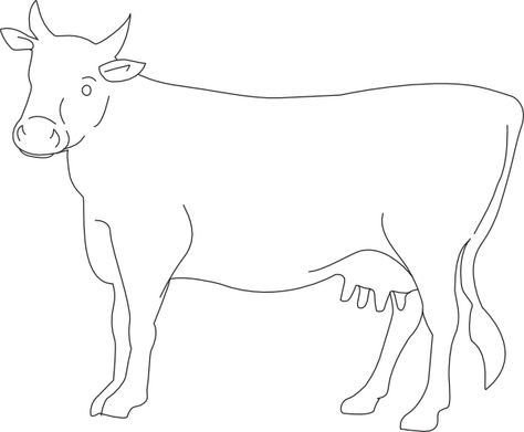 Cow Coloring Pages, Baby Coloring Pages, Cow Drawing, Elephant Coloring Page, Cow Colour, Animal Templates, Art Tutorials Watercolor, Dog Coloring Page