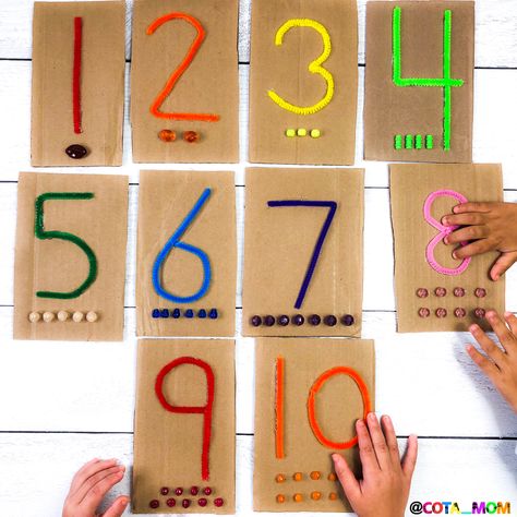 DIY number cards for tracing and counting ! Cake Pic, Preschool Fine Motor Activities, Preschool Fine Motor, Number Tracing, Math Counting, Activities Preschool, Math Activities Preschool, Character Education, Teaching Aids