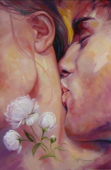 Soulmates Art, Art Romantique, Kiss Painting, Art Amour, Twin Flame Art, Arte Peculiar, Romantic Paintings, Couple Painting, Art Of Love