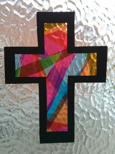 Stained glass cross using cellophane used at 'Mega Makers' holiday club 2014 Tissue Paper Craft, Stained Glass Cross, Catholic Crafts, Glass Cross, Religious Crafts, Christian Crafts, Glass Craft, Cross Crafts, Church Crafts