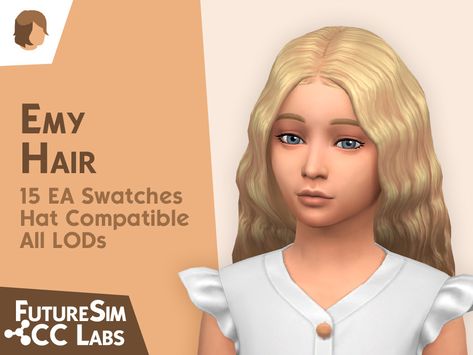 Sims Cc Hair, Mod For Sims 4, Sims 4 Curly Hair, Ts4 Hair, Sims Download, 4 Hairstyles, Sims 4 Hair Male, Kids Maxi, Cc Hair