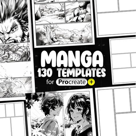 133 Procreate Manga Storyboard Templates and Halftone Brushes, Procreate Comic Templates, Procreate Comic Brush, Procreate Comic Storyboard Manga Storyboard, Procreate Comic, Manga Procreate, Comic Storyboard, Comic Template, Brush Procreate, Storyboard Template, Illustrator Brushes, Brushes Procreate