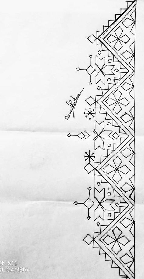 Geometric Embroidery Motifs, Khaka Designs Embroidery, Pola Macrame, Kutch Work Designs, Geometric Embroidery, Border Embroidery Designs, Hand Embroidery Flowers, Embroidery Flowers Pattern, Creative Embroidery