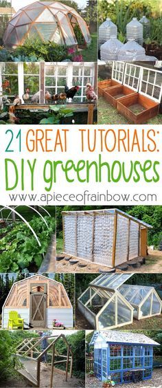 21 DIY Greenhouses Having a greenhouse is a great way to extend your gardening season! Diy Greenhouses, Diy Greenhouse Plans, Greenhouse Plans, Diy Greenhouse, Garden Greenhouse, Cold Frame, Greenhouse Gardening, Have Inspiration, Earthship