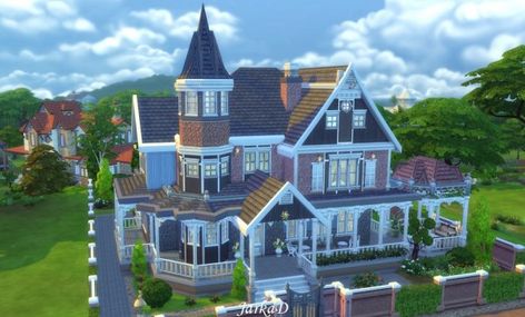 JarkaD Sims 4: Victorian House No.1 • Sims 4 Downloads Sims House Ideas, Sims 4 Victorian House, Sims 4 Victorian, Lotes The Sims 4, Sims 4 Blog, Sims 4 Speed Build, Sims 4 Family, Sims 4 House Building, Sims 4 House Design