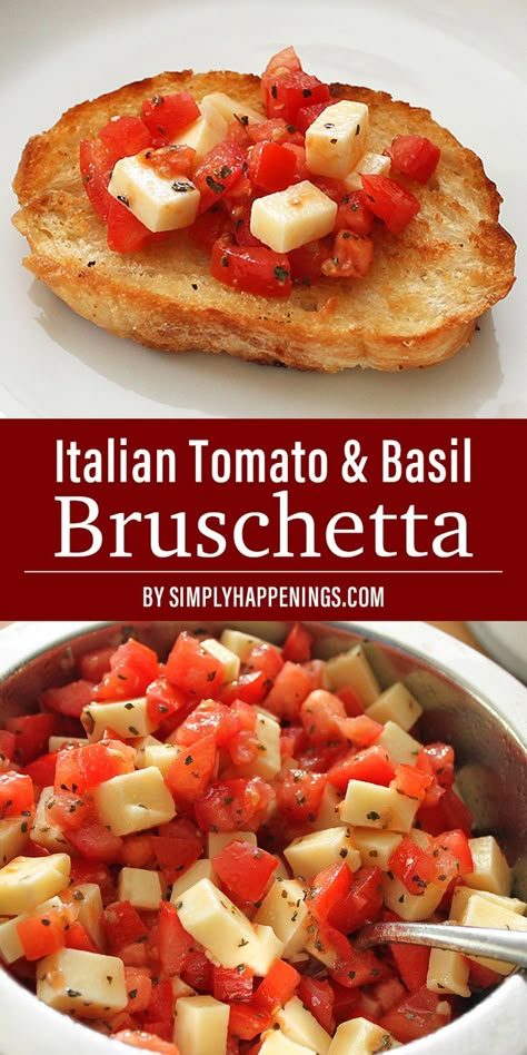 Tomato Basil Bruschetta, Holiday Appetizers Thanksgiving, Weeknight Dinner Pasta, Crusty Italian Bread, Weeknight Pasta, Easy Dinners For Two, Savory Dips, Holiday Appetizers Easy, Holiday Appetizers Recipes