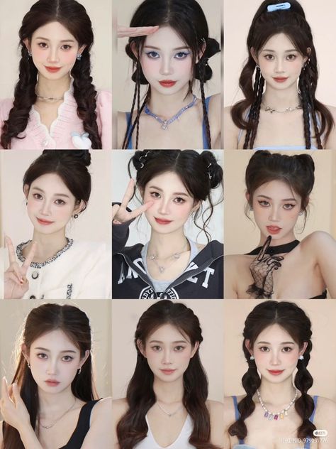 Chinese Cute Hairstyles, Peinados Korean Style, Fall Fashion Inspiration, Hair Styels, Hair Style Korea, Kpop Hair, Kawaii Hairstyles, Hair Arrange, Shot Hair Styles