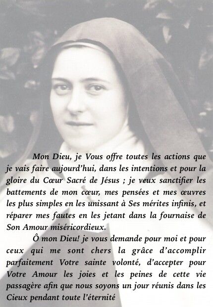 Prière du matin de Sainte Thérèse de L'Enfant Jésus Christian Posters, Grace Love, Deep Love, Amazing Grace, Sacred Art, Sacred Heart, Gods Love, Jesus, Quotes