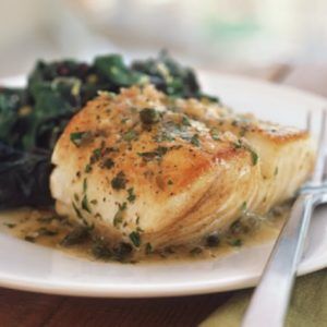 Whitefish with Lemon and Caper Sauce - Seafood Cuisine, Lemon Caper Sauce, Caper Sauce, Recipes Fish, Pan Sauce, Lemon Sauce, Steamed Vegetables, White Fish, Main Courses