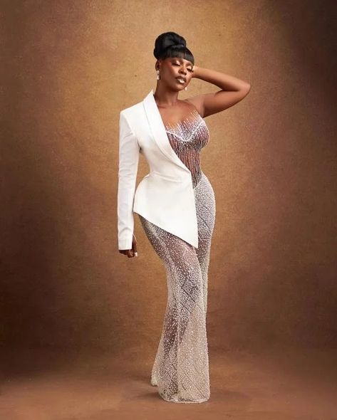 Amvca Red Carpet Dresses, Jumpsuit With Blazer, Civil Wedding Outfit, Wedding Outfit Inspiration, African Print Maxi Skirt, Reception Outfit, Exquisite Gowns, Fancy Wedding Dresses, Iconic Dresses