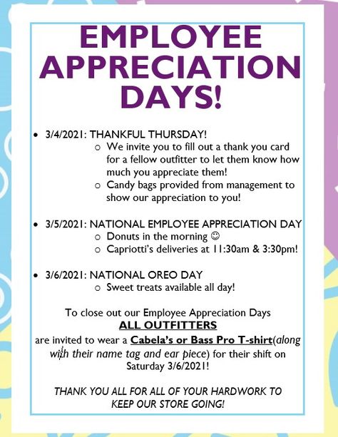 Workplace Theme Days, Team Appreciation Week, Questions To Get To Know Employees, Employee Appreciation Day Gifts, Appreciation Activities Employee, Building Staff Morale, Employee Appreciation Day Ideas Offices, Manager Appreciation Ideas, Employee Appreciation Event Ideas