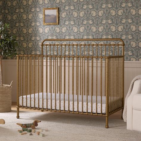 Winston 4-in-1 Convertible Crib – Namesake Iron Crib Nursery, Gold Crib Nursery, Metal Cribs, Antique Crib, Gold Crib, Iron Crib, Metal Crib, 4 In 1 Crib, Vintage Crib