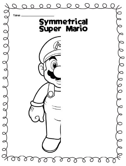 Fun With Firsties Symmetry Worksheets, Mario E Luigi, Super Mario Birthday, Symmetry Art, صفحات التلوين, Art Worksheets, Fun Worksheets, Homeschool Art, Middle School Art