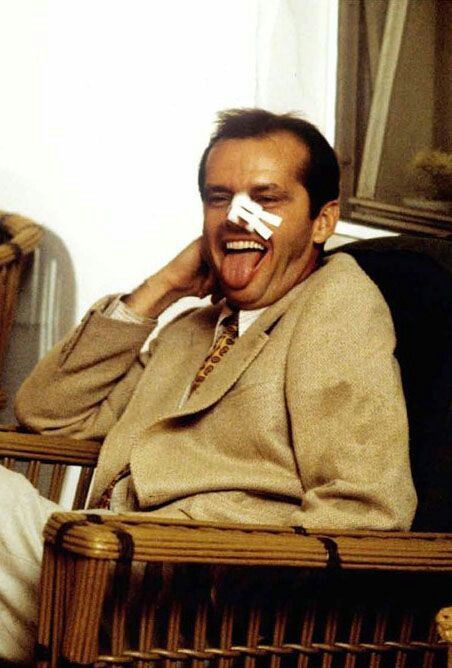 Jack Nicholson during the filming of "Chinatown" Chinatown 1974, Photos Rares, Dustin Hoffman, Robert Duvall, Roman Polanski, Goldie Hawn, Robert Redford, Jack Nicholson, Marlon Brando