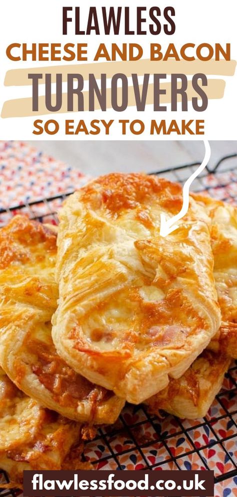 Give our Flawless Cheese and Bacon Turnovers recipe a go today, the perfect Breakfast, Lunch, Snack, or even served up with beans and chips for dinner! The best thing about these turnovers is how easy they are to make. Cheese and Bacon wrapped in a puff pastry square and baked in the oven. Bacon And Cheese Turnover, Puff Pastry Bacon, Breakfast Puff Pastry, Sweet Puff Pastry Recipes, Puff Pastry Recipes Dinner, Easy Puff Pastry Desserts, Puff Pastry Snacks, Easy Puff Pastry Recipe, Cheese Wraps