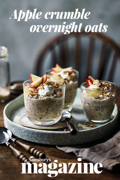 Swap your usual porridge for these tasty prepare-ahead breakfast pots, inspired by apple crumble. To make this breakfast gluten-free, just use GF oats Oats Food Photography, Prepare Ahead Breakfast, Breakfast Pots, Swank Diet, Overnight Porridge, Cinnamon Desserts, Lovely Morning, Green Eating, Cooking Advice