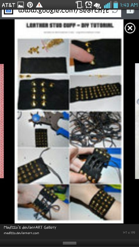 Diy stud cuff Trash Clothes, Bassist Aesthetic, Diy Emo Clothes, Diy Goth Clothes, Oc Generator, Diy Gothic, Cuffs Diy, Punk Fashion Diy, Emo Accessories