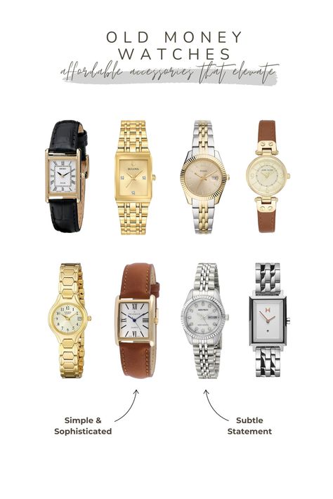 Old Money Aesthetic, Women's Watches Old Money Style Watch, Old Money Aesthetic Watch, Watches Old Money, Watch Inspo Women, Old Money Aesthetic Accessories, Old Money Wishlist, Old Money Accessories Woman, Watches Women Aesthetic, Old Money Watches Women