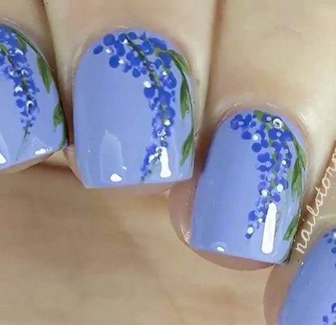 Ideas For Nails, Spring Nail Trends, Floral Nail Designs, Blue Nail Art, Stiletto Nails Designs, Nails Blue, Best Nail Art Designs, Best Nail Art, Pink Nail Designs