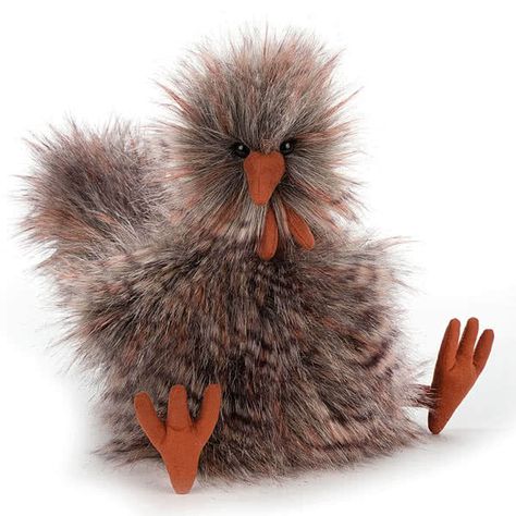 Jellycat Orpie Chicken £22.95 Jellycat Toys, Silkie Chickens, Chicken Stuffed, Fabric Animals, Bird Toys, Soft Sculpture, Animal Dolls, Baby Boutique, Zoo Animals