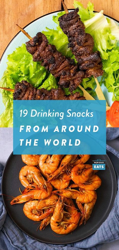 Drinking Snacks, Kid Friendly Dinners Healthy, Snacks From Around The World, Canadian Poutine, Fire Chicken, Pork Skewers, Mussels Recipe, Beef Skewers, Pork And Cabbage