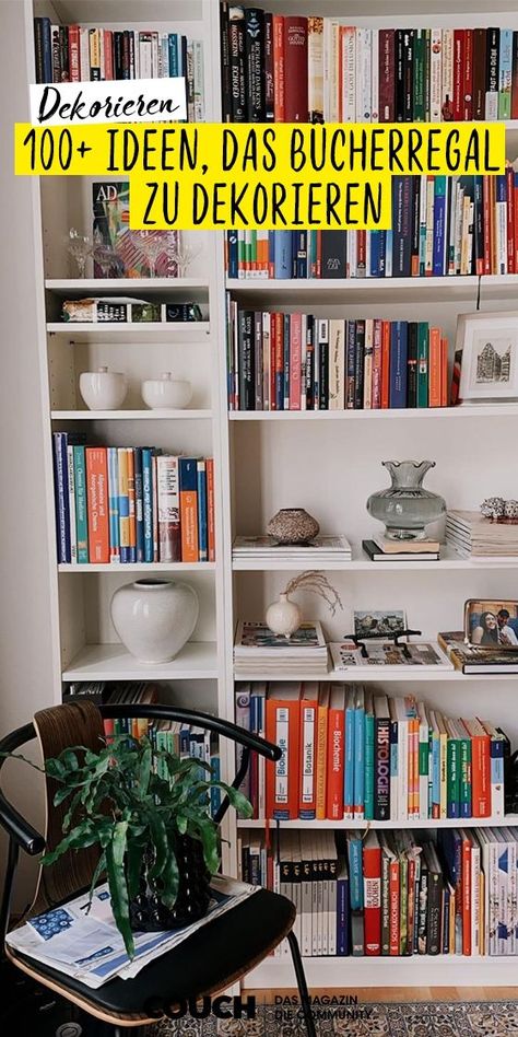 Styling fürs Bücherregal: Ideen, mit denen du Bücher und Accessoires so hübsch wie MiryImAtelierMagnolia drapierst! Book Organization, Future Life, Home Gadgets, Eat Sleep, Corner Bookcase, Bookshelves, Bookcase, Home Diy, Sweet Home