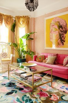 Gorgeous Home Design Risks to Take | Apartment Therapy Estilo Kitsch, Koti Diy, Pink Couch, Hiasan Bilik Tidur, Interior Minimalista, Colourful Living Room, Inspire Me Home Decor, Maximalist Decor, Design Del Prodotto