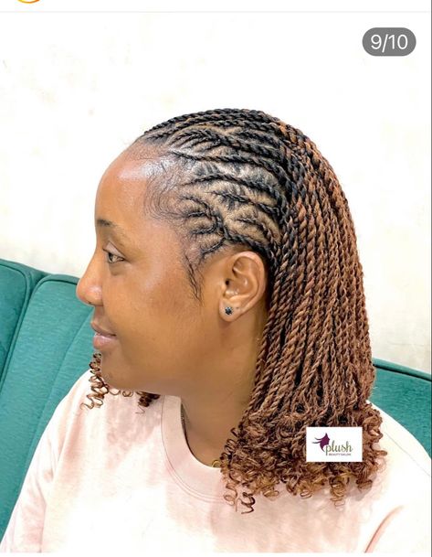 Shuku Hairstyles With Attachment, Shuku Braids, Caribbean Hairstyles, Afro Twists, All Back Hairstyle, Back Hairstyle, Latest Hair Braids, Braids With Shaved Sides, Updo Braids