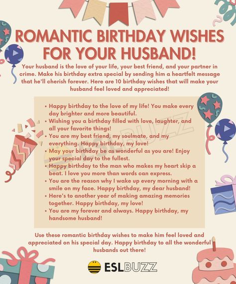 Birthday Wishes for Husband Birthday Wishes For Husband Romantic, Birthday Wish For Husband Romantic, Birthday Wishes For Husband, Curriculum Template, Romantic Birthday Wishes, Birthday Wish For Husband, Wishes For Husband, The Perfect Birthday, Romantic Birthday