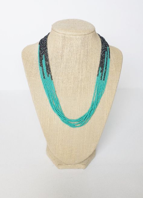 Charcoal Wedding, Teal Necklace, Teal And Gray, Gray Necklace, Necklace Ideas, Beads Jewellery, Buy Necklace, Teal And Grey, Necklace Beaded