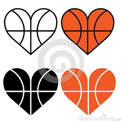 Basketball Heart Tattoo, Cute Drawings For Him, Basketball Illustration, Valentine Drawing, Basketball Heart, Drawings For Him, Heart Doodle, Cute Spanish Quotes, Creative Gifts For Boyfriend