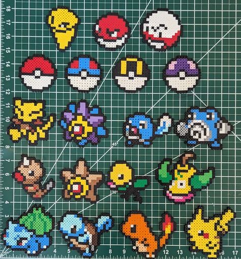 Perler Bead Pokemon - Etsy Perler Bead Pokemon, Bead Pokemon, Perler Bead Pokemon Patterns, Pokemon Perler, Pokemon Pattern, Pokemon Perler Beads, Easy Pixel Art, Melty Beads, Perler Patterns