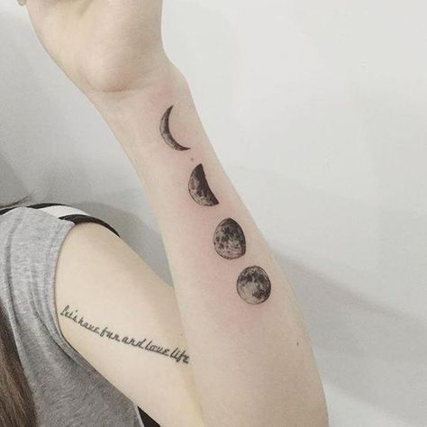 Nature Faces, Small Sister Tattoos, Small Tattoo Placement, Moon Phases Tattoo, Small Couple Tattoos, Tattoo Nature, Small Quote Tattoos, Small Tattoos With Meaning, Moon Tattoo Designs