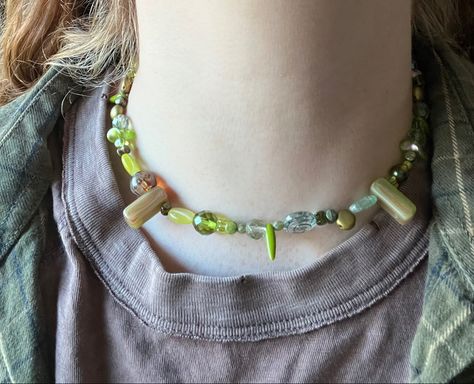 Mismatch Bead Necklace, Boho Nature, Outdoor Outfit, Handmade Accessories, Green And Brown, Granola, Turquoise Necklace, Bucket List, Beaded Jewelry