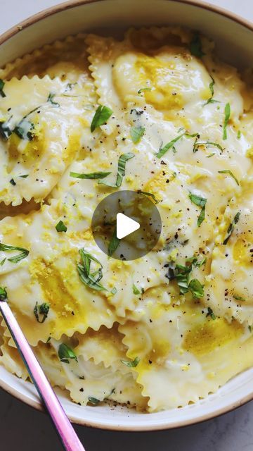 MacKenzie Smith on Instagram: "Trader Joe’s famous Sweet Corn & Burrata Ravioli are back!! These are one of my favorite seasonal items and they’re even more elite when paired with a delicious light and cheesy lemon basil cream sauce that’s super easy to make and perfect for the season. This easy pasta dinner recipe is ready under 30 minutes, too!

(Follow me!) and COMMENT “ravioli” to get the full recipe sent straight to your inbox! 

✨2 boxes Trader Joe’s Sweet Corn Ravioli 
✨3 tbsp salty butter
✨4 garlic cloves, finely diced 
✨1 cup heavy creamy
✨lemon zest from 1 lemon
✨1/2 cup Parmigiano
✨the juice from 1/2 lemon 
✨4 tbsp basil, divided
✨ kosher salt and fresh cracked pepper

🍋 Start to get pasts water boiling for Ravioli.
🍋 Add butter to a heavy bottomed sauce pan and let it melt th Sweet Corn Ravioli, Lemon Basil Cream Sauce, Burrata Ravioli, Corn Ravioli, Ravioli Sauce, Easy Pasta Dinner Recipes, Mackenzie Smith, Creamy Tomato Basil Soup, Easy Pasta Dinner