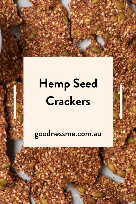 Hemp Seed Crackers, Hemp Seeds Recipes, Classy Snacks, Hemp Hearts Recipes, Raw Crackers, Hemp Recipes, Hemp Seed Recipes, High Energy Snacks, Seed Crackers