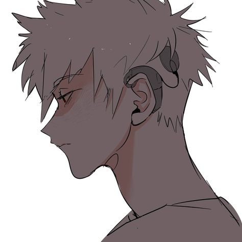 Head canon where bakugo needs hearing aids because his explosion quirk caused him hearing loss Bakugo With An Undercut, Bakugo With Hearing Aids, Bakugo Hearing Aids, Bakugo Undercut, Punch Man, Musical Art, Hearing Aids, Bendy And The Ink Machine, My Little Pony Drawing